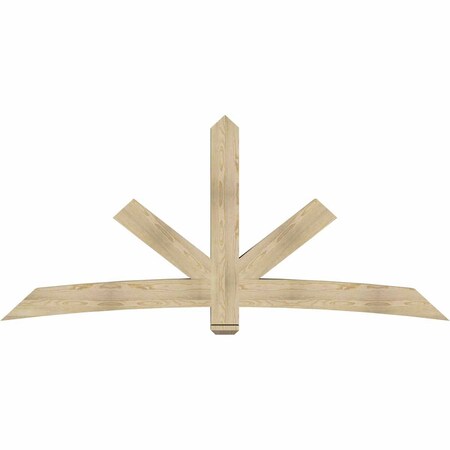 Ekena Millwork Alberta Rough Sawn Timber Gable Bracket, Douglas Fir, 96"W x 44"H x 6"D x 6"F, 11/12 Pitch GBW096X44X0606ALB00RDF